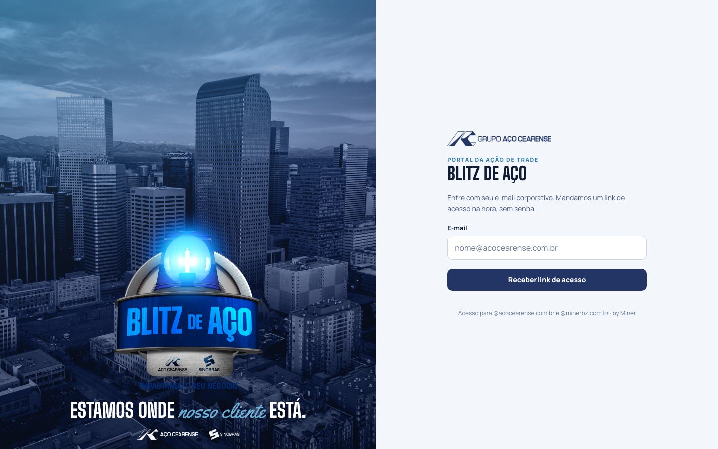 Entrada do portal da Blitz de Aço